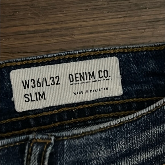 Men’s Denim Co. blue jeans, slim fit, size 36x34 - Picture 5 of 5